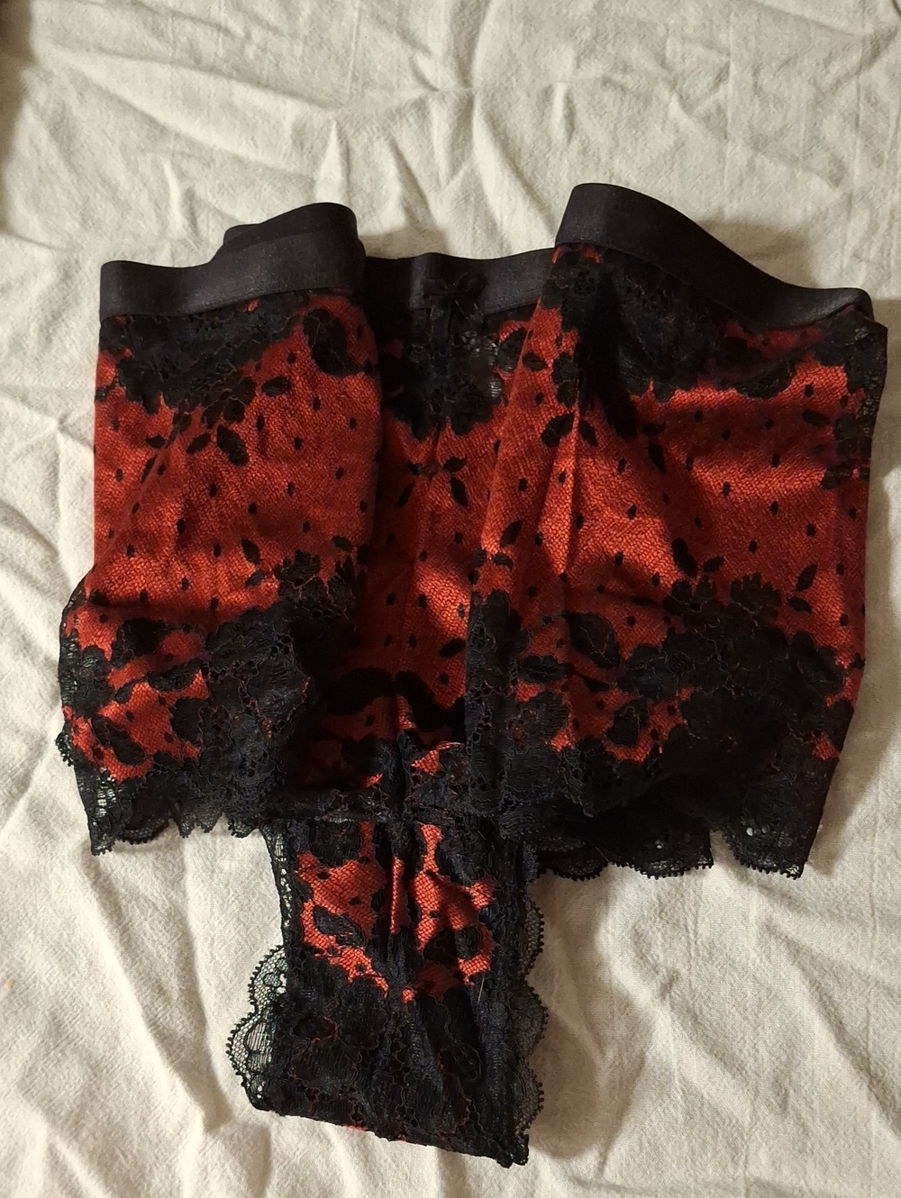 torrid Red & Black Lace Sheer Boyshorts